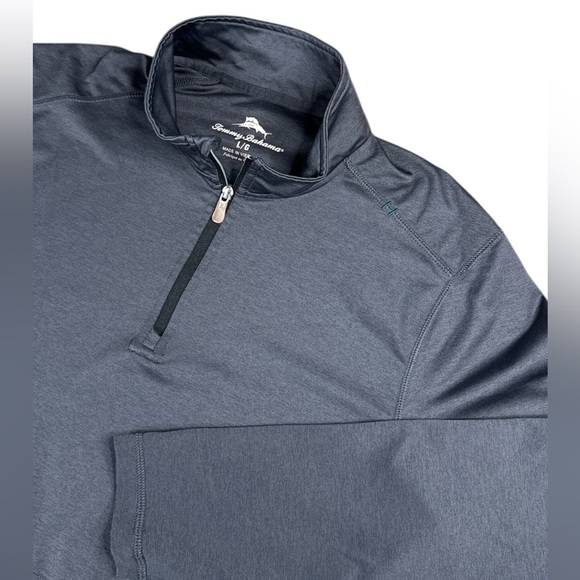 Tommy Bahama Performance Quarter Zip Men’s Large Dark Grey Pullover Activwear - Picture 1 of 11